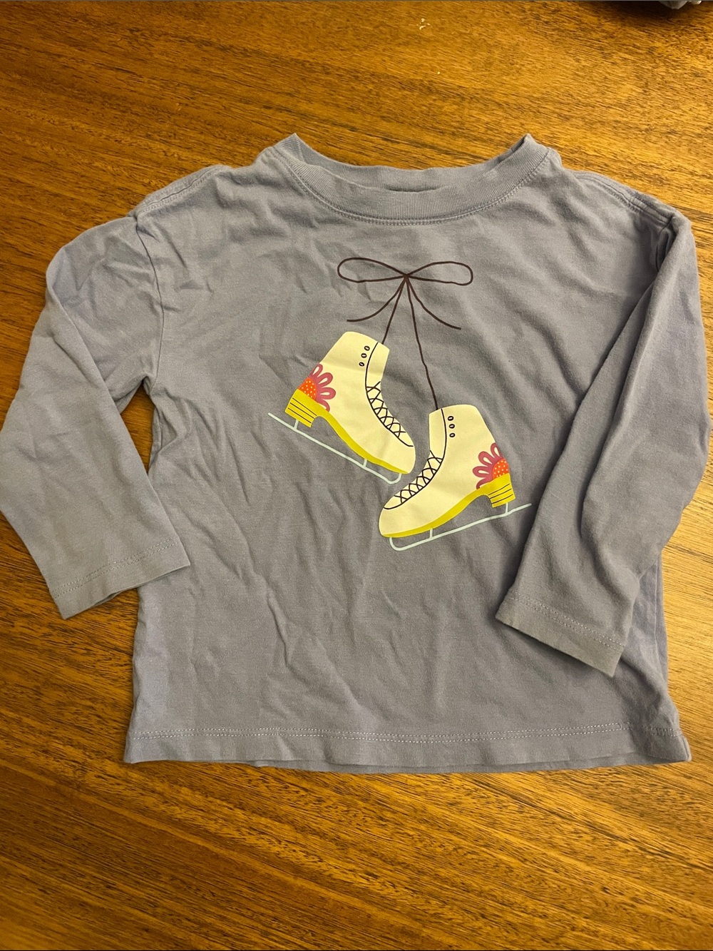 Hanna Andersson Lavender Long Sleeve Tee with Hanging Skate Graphic